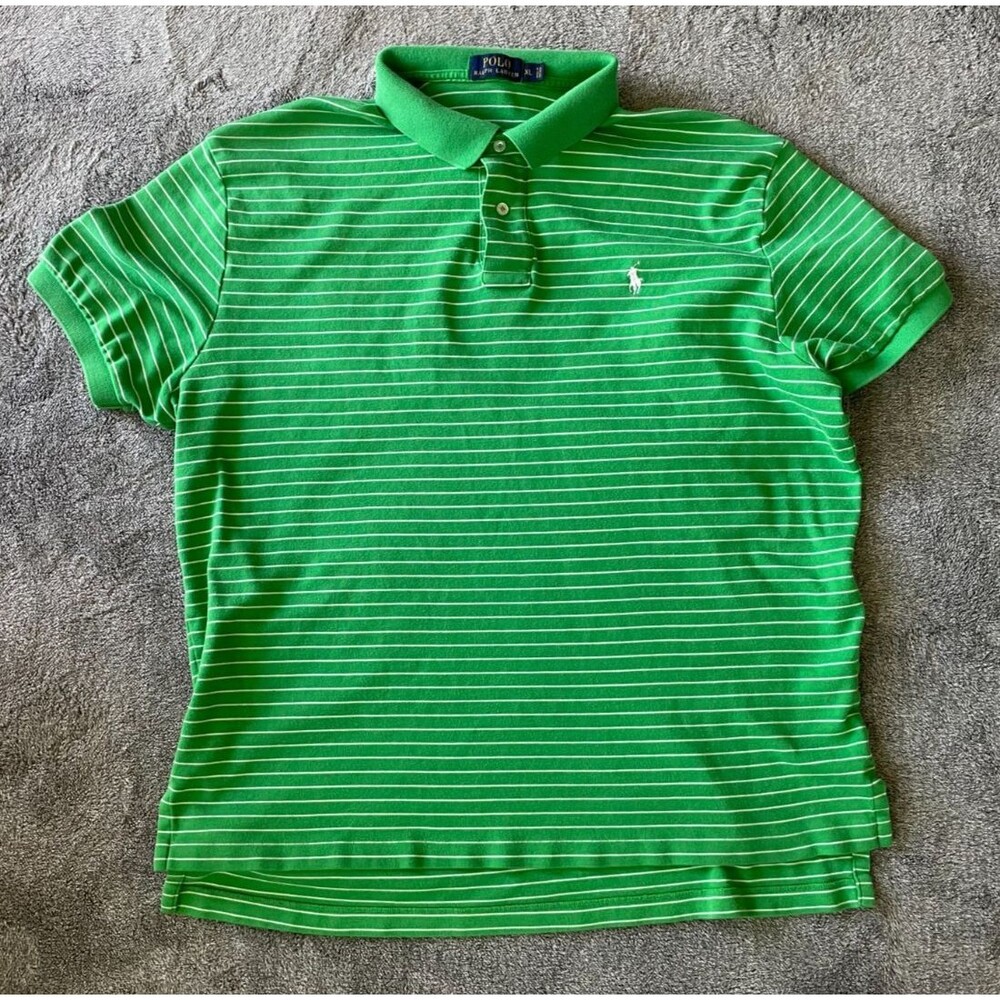 Polo Ralph Lauren Men's XL Green Short Sleeve Polo Golf Shirt Soft Cotton